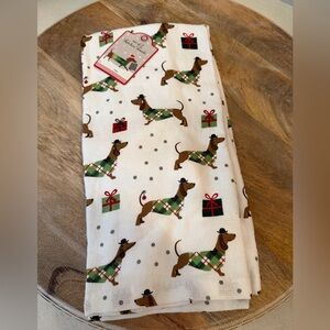Dachshund Christmas Holiday Kitchen towels